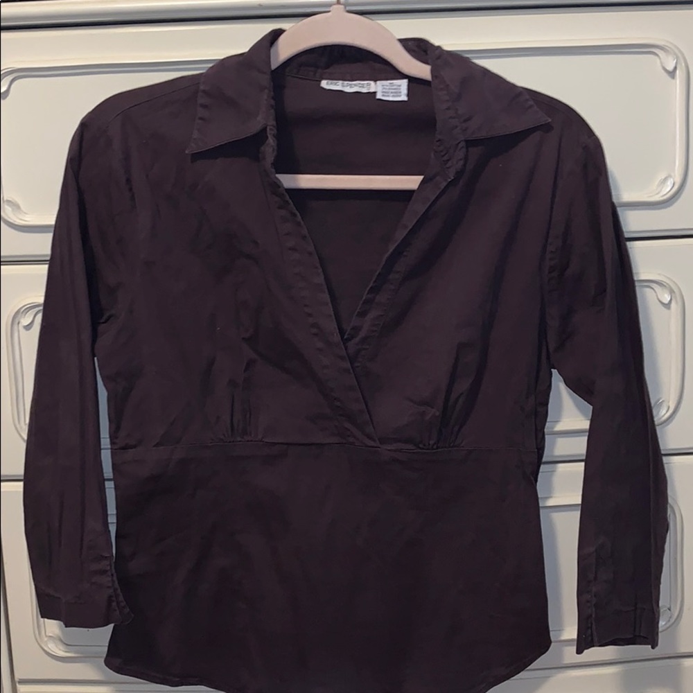 “Eric Spencer” Brown Collared Blouse Size M